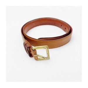 Coach Leather Belt Brass Buckle Brown SZ38